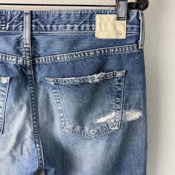 AG The Ex-Boyfriend Slouchy Slim Jean 19 Year Quilted Blue Mended Denim Women 29 - Picture 15 of 16